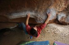 Bouldering in Hueco Tanks on 01/08/2020 with Blue Lizard Climbing and Yoga

Filename: SRM_20200108_1727340.jpg
Aperture: f/3.2
Shutter Speed: 1/200
Body: Canon EOS-1D Mark II
Lens: Canon EF 16-35mm f/2.8 L