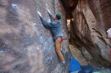 Bouldering in Hueco Tanks on 01/08/2020 with Blue Lizard Climbing and Yoga

Filename: SRM_20200108_1804130.jpg
Aperture: f/3.5
Shutter Speed: 1/160
Body: Canon EOS-1D Mark II
Lens: Canon EF 16-35mm f/2.8 L