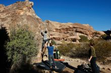 Bouldering in Hueco Tanks on 01/12/2020 with Blue Lizard Climbing and Yoga

Filename: SRM_20200112_1031130.jpg
Aperture: f/8.0
Shutter Speed: 1/250
Body: Canon EOS-1D Mark II
Lens: Canon EF 16-35mm f/2.8 L