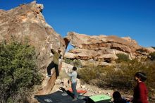 Bouldering in Hueco Tanks on 01/12/2020 with Blue Lizard Climbing and Yoga

Filename: SRM_20200112_1042010.jpg
Aperture: f/7.1
Shutter Speed: 1/320
Body: Canon EOS-1D Mark II
Lens: Canon EF 16-35mm f/2.8 L