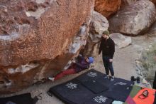 Bouldering in Hueco Tanks on 01/12/2020 with Blue Lizard Climbing and Yoga

Filename: SRM_20200112_1103410.jpg
Aperture: f/5.6
Shutter Speed: 1/250
Body: Canon EOS-1D Mark II
Lens: Canon EF 16-35mm f/2.8 L