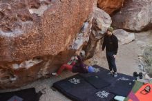 Bouldering in Hueco Tanks on 01/12/2020 with Blue Lizard Climbing and Yoga

Filename: SRM_20200112_1104070.jpg
Aperture: f/5.6
Shutter Speed: 1/250
Body: Canon EOS-1D Mark II
Lens: Canon EF 16-35mm f/2.8 L