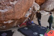 Bouldering in Hueco Tanks on 01/12/2020 with Blue Lizard Climbing and Yoga

Filename: SRM_20200112_1104290.jpg
Aperture: f/5.6
Shutter Speed: 1/250
Body: Canon EOS-1D Mark II
Lens: Canon EF 16-35mm f/2.8 L