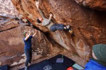 Bouldering in Hueco Tanks on 01/12/2020 with Blue Lizard Climbing and Yoga

Filename: SRM_20200112_1153230.jpg
Aperture: f/4.5
Shutter Speed: 1/250
Body: Canon EOS-1D Mark II
Lens: Canon EF 16-35mm f/2.8 L