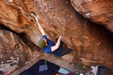 Bouldering in Hueco Tanks on 01/12/2020 with Blue Lizard Climbing and Yoga

Filename: SRM_20200112_1159390.jpg
Aperture: f/4.0
Shutter Speed: 1/250
Body: Canon EOS-1D Mark II
Lens: Canon EF 16-35mm f/2.8 L