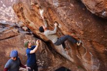 Bouldering in Hueco Tanks on 01/12/2020 with Blue Lizard Climbing and Yoga

Filename: SRM_20200112_1205310.jpg
Aperture: f/5.0
Shutter Speed: 1/250
Body: Canon EOS-1D Mark II
Lens: Canon EF 16-35mm f/2.8 L