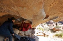 Bouldering in Hueco Tanks on 01/12/2020 with Blue Lizard Climbing and Yoga

Filename: SRM_20200112_1312200.jpg
Aperture: f/7.1
Shutter Speed: 1/250
Body: Canon EOS-1D Mark II
Lens: Canon EF 16-35mm f/2.8 L