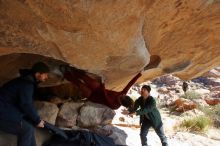 Bouldering in Hueco Tanks on 01/12/2020 with Blue Lizard Climbing and Yoga

Filename: SRM_20200112_1312420.jpg
Aperture: f/8.0
Shutter Speed: 1/250
Body: Canon EOS-1D Mark II
Lens: Canon EF 16-35mm f/2.8 L