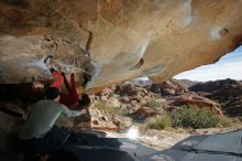 Bouldering in Hueco Tanks on 01/12/2020 with Blue Lizard Climbing and Yoga

Filename: SRM_20200112_1335040.jpg
Aperture: f/8.0
Shutter Speed: 1/250
Body: Canon EOS-1D Mark II
Lens: Canon EF 16-35mm f/2.8 L