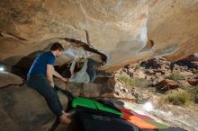 Bouldering in Hueco Tanks on 01/12/2020 with Blue Lizard Climbing and Yoga

Filename: SRM_20200112_1348560.jpg
Aperture: f/8.0
Shutter Speed: 1/250
Body: Canon EOS-1D Mark II
Lens: Canon EF 16-35mm f/2.8 L