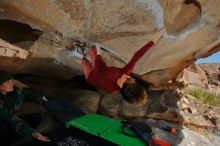 Bouldering in Hueco Tanks on 01/12/2020 with Blue Lizard Climbing and Yoga

Filename: SRM_20200112_1418260.jpg
Aperture: f/8.0
Shutter Speed: 1/250
Body: Canon EOS-1D Mark II
Lens: Canon EF 16-35mm f/2.8 L