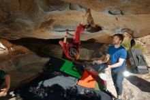 Bouldering in Hueco Tanks on 01/12/2020 with Blue Lizard Climbing and Yoga

Filename: SRM_20200112_1446560.jpg
Aperture: f/8.0
Shutter Speed: 1/250
Body: Canon EOS-1D Mark II
Lens: Canon EF 16-35mm f/2.8 L