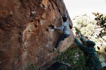 Bouldering in Hueco Tanks on 01/12/2020 with Blue Lizard Climbing and Yoga

Filename: SRM_20200112_1548490.jpg
Aperture: f/6.3
Shutter Speed: 1/250
Body: Canon EOS-1D Mark II
Lens: Canon EF 16-35mm f/2.8 L