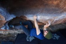 Bouldering in Hueco Tanks on 01/12/2020 with Blue Lizard Climbing and Yoga

Filename: SRM_20200112_1647240.jpg
Aperture: f/5.0
Shutter Speed: 1/250
Body: Canon EOS-1D Mark II
Lens: Canon EF 16-35mm f/2.8 L