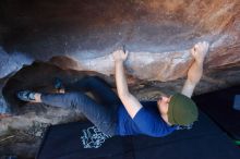 Bouldering in Hueco Tanks on 01/12/2020 with Blue Lizard Climbing and Yoga

Filename: SRM_20200112_1647280.jpg
Aperture: f/4.5
Shutter Speed: 1/250
Body: Canon EOS-1D Mark II
Lens: Canon EF 16-35mm f/2.8 L