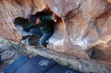 Bouldering in Hueco Tanks on 01/12/2020 with Blue Lizard Climbing and Yoga

Filename: SRM_20200112_1652310.jpg
Aperture: f/3.5
Shutter Speed: 1/250
Body: Canon EOS-1D Mark II
Lens: Canon EF 16-35mm f/2.8 L