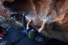 Bouldering in Hueco Tanks on 01/12/2020 with Blue Lizard Climbing and Yoga

Filename: SRM_20200112_1658021.jpg
Aperture: f/5.6
Shutter Speed: 1/250
Body: Canon EOS-1D Mark II
Lens: Canon EF 16-35mm f/2.8 L