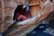 Bouldering in Hueco Tanks on 01/12/2020 with Blue Lizard Climbing and Yoga

Filename: SRM_20200112_1708560.jpg
Aperture: f/4.5
Shutter Speed: 1/250
Body: Canon EOS-1D Mark II
Lens: Canon EF 16-35mm f/2.8 L