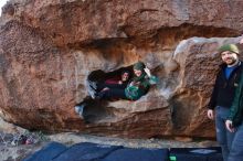 Bouldering in Hueco Tanks on 01/12/2020 with Blue Lizard Climbing and Yoga

Filename: SRM_20200112_1714240.jpg
Aperture: f/5.0
Shutter Speed: 1/160
Body: Canon EOS-1D Mark II
Lens: Canon EF 16-35mm f/2.8 L