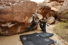 Bouldering in Hueco Tanks on 01/16/2020 with Blue Lizard Climbing and Yoga

Filename: SRM_20200116_1022170.jpg
Aperture: f/5.0
Shutter Speed: 1/320
Body: Canon EOS-1D Mark II
Lens: Canon EF 16-35mm f/2.8 L