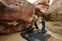 Bouldering in Hueco Tanks on 01/16/2020 with Blue Lizard Climbing and Yoga

Filename: SRM_20200116_1023150.jpg
Aperture: f/5.0
Shutter Speed: 1/320
Body: Canon EOS-1D Mark II
Lens: Canon EF 16-35mm f/2.8 L