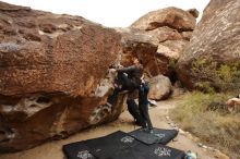 Bouldering in Hueco Tanks on 01/16/2020 with Blue Lizard Climbing and Yoga

Filename: SRM_20200116_1023270.jpg
Aperture: f/5.6
Shutter Speed: 1/320
Body: Canon EOS-1D Mark II
Lens: Canon EF 16-35mm f/2.8 L