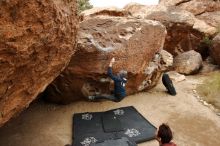 Bouldering in Hueco Tanks on 01/16/2020 with Blue Lizard Climbing and Yoga

Filename: SRM_20200116_1028080.jpg
Aperture: f/5.0
Shutter Speed: 1/320
Body: Canon EOS-1D Mark II
Lens: Canon EF 16-35mm f/2.8 L