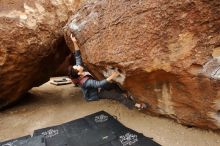 Bouldering in Hueco Tanks on 01/16/2020 with Blue Lizard Climbing and Yoga

Filename: SRM_20200116_1030130.jpg
Aperture: f/4.0
Shutter Speed: 1/320
Body: Canon EOS-1D Mark II
Lens: Canon EF 16-35mm f/2.8 L