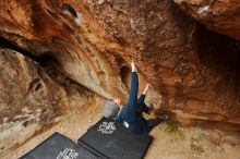 Bouldering in Hueco Tanks on 01/16/2020 with Blue Lizard Climbing and Yoga

Filename: SRM_20200116_1034360.jpg
Aperture: f/3.5
Shutter Speed: 1/320
Body: Canon EOS-1D Mark II
Lens: Canon EF 16-35mm f/2.8 L