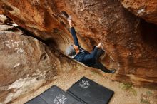 Bouldering in Hueco Tanks on 01/16/2020 with Blue Lizard Climbing and Yoga

Filename: SRM_20200116_1034390.jpg
Aperture: f/3.5
Shutter Speed: 1/320
Body: Canon EOS-1D Mark II
Lens: Canon EF 16-35mm f/2.8 L