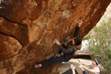 Bouldering in Hueco Tanks on 01/16/2020 with Blue Lizard Climbing and Yoga

Filename: SRM_20200116_1052080.jpg
Aperture: f/5.0
Shutter Speed: 1/250
Body: Canon EOS-1D Mark II
Lens: Canon EF 16-35mm f/2.8 L