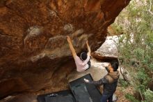 Bouldering in Hueco Tanks on 01/16/2020 with Blue Lizard Climbing and Yoga

Filename: SRM_20200116_1055030.jpg
Aperture: f/5.0
Shutter Speed: 1/250
Body: Canon EOS-1D Mark II
Lens: Canon EF 16-35mm f/2.8 L