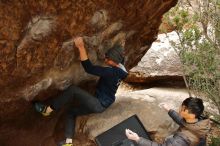 Bouldering in Hueco Tanks on 01/16/2020 with Blue Lizard Climbing and Yoga

Filename: SRM_20200116_1056090.jpg
Aperture: f/5.0
Shutter Speed: 1/250
Body: Canon EOS-1D Mark II
Lens: Canon EF 16-35mm f/2.8 L