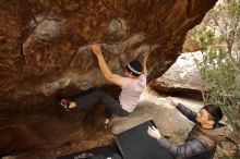 Bouldering in Hueco Tanks on 01/16/2020 with Blue Lizard Climbing and Yoga

Filename: SRM_20200116_1057410.jpg
Aperture: f/4.5
Shutter Speed: 1/250
Body: Canon EOS-1D Mark II
Lens: Canon EF 16-35mm f/2.8 L