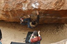 Bouldering in Hueco Tanks on 01/16/2020 with Blue Lizard Climbing and Yoga

Filename: SRM_20200116_1121120.jpg
Aperture: f/3.2
Shutter Speed: 1/320
Body: Canon EOS-1D Mark II
Lens: Canon EF 50mm f/1.8 II