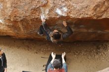 Bouldering in Hueco Tanks on 01/16/2020 with Blue Lizard Climbing and Yoga

Filename: SRM_20200116_1121160.jpg
Aperture: f/3.2
Shutter Speed: 1/320
Body: Canon EOS-1D Mark II
Lens: Canon EF 50mm f/1.8 II