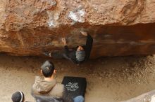 Bouldering in Hueco Tanks on 01/16/2020 with Blue Lizard Climbing and Yoga

Filename: SRM_20200116_1122160.jpg
Aperture: f/3.2
Shutter Speed: 1/320
Body: Canon EOS-1D Mark II
Lens: Canon EF 50mm f/1.8 II