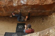 Bouldering in Hueco Tanks on 01/16/2020 with Blue Lizard Climbing and Yoga

Filename: SRM_20200116_1124390.jpg
Aperture: f/3.5
Shutter Speed: 1/400
Body: Canon EOS-1D Mark II
Lens: Canon EF 50mm f/1.8 II