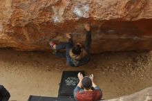 Bouldering in Hueco Tanks on 01/16/2020 with Blue Lizard Climbing and Yoga

Filename: SRM_20200116_1124400.jpg
Aperture: f/3.5
Shutter Speed: 1/400
Body: Canon EOS-1D Mark II
Lens: Canon EF 50mm f/1.8 II