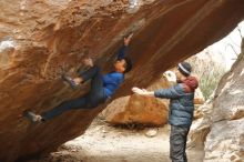 Bouldering in Hueco Tanks on 01/16/2020 with Blue Lizard Climbing and Yoga

Filename: SRM_20200116_1133010.jpg
Aperture: f/2.8
Shutter Speed: 1/320
Body: Canon EOS-1D Mark II
Lens: Canon EF 50mm f/1.8 II