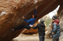 Bouldering in Hueco Tanks on 01/16/2020 with Blue Lizard Climbing and Yoga

Filename: SRM_20200116_1135420.jpg
Aperture: f/3.5
Shutter Speed: 1/320
Body: Canon EOS-1D Mark II
Lens: Canon EF 50mm f/1.8 II