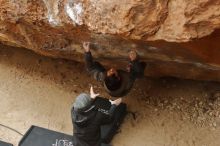 Bouldering in Hueco Tanks on 01/16/2020 with Blue Lizard Climbing and Yoga

Filename: SRM_20200116_1146010.jpg
Aperture: f/2.8
Shutter Speed: 1/320
Body: Canon EOS-1D Mark II
Lens: Canon EF 50mm f/1.8 II