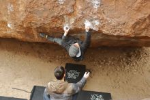 Bouldering in Hueco Tanks on 01/16/2020 with Blue Lizard Climbing and Yoga

Filename: SRM_20200116_1147591.jpg
Aperture: f/2.8
Shutter Speed: 1/320
Body: Canon EOS-1D Mark II
Lens: Canon EF 50mm f/1.8 II