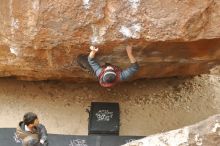 Bouldering in Hueco Tanks on 01/16/2020 with Blue Lizard Climbing and Yoga

Filename: SRM_20200116_1155100.jpg
Aperture: f/2.8
Shutter Speed: 1/320
Body: Canon EOS-1D Mark II
Lens: Canon EF 50mm f/1.8 II