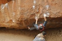 Bouldering in Hueco Tanks on 01/16/2020 with Blue Lizard Climbing and Yoga

Filename: SRM_20200116_1155131.jpg
Aperture: f/3.5
Shutter Speed: 1/320
Body: Canon EOS-1D Mark II
Lens: Canon EF 50mm f/1.8 II