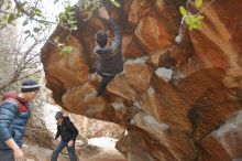 Bouldering in Hueco Tanks on 01/16/2020 with Blue Lizard Climbing and Yoga

Filename: SRM_20200116_1322410.jpg
Aperture: f/3.5
Shutter Speed: 1/200
Body: Canon EOS-1D Mark II
Lens: Canon EF 16-35mm f/2.8 L