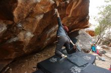 Bouldering in Hueco Tanks on 01/16/2020 with Blue Lizard Climbing and Yoga

Filename: SRM_20200116_1329521.jpg
Aperture: f/4.0
Shutter Speed: 1/250
Body: Canon EOS-1D Mark II
Lens: Canon EF 16-35mm f/2.8 L