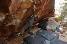 Bouldering in Hueco Tanks on 01/16/2020 with Blue Lizard Climbing and Yoga

Filename: SRM_20200116_1329530.jpg
Aperture: f/4.0
Shutter Speed: 1/250
Body: Canon EOS-1D Mark II
Lens: Canon EF 16-35mm f/2.8 L