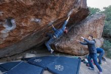 Bouldering in Hueco Tanks on 01/16/2020 with Blue Lizard Climbing and Yoga

Filename: SRM_20200116_1345290.jpg
Aperture: f/6.3
Shutter Speed: 1/250
Body: Canon EOS-1D Mark II
Lens: Canon EF 16-35mm f/2.8 L