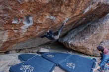 Bouldering in Hueco Tanks on 01/16/2020 with Blue Lizard Climbing and Yoga

Filename: SRM_20200116_1346550.jpg
Aperture: f/5.6
Shutter Speed: 1/250
Body: Canon EOS-1D Mark II
Lens: Canon EF 16-35mm f/2.8 L